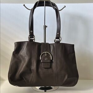 Coach Dark Brown Leather Shoulder Bag